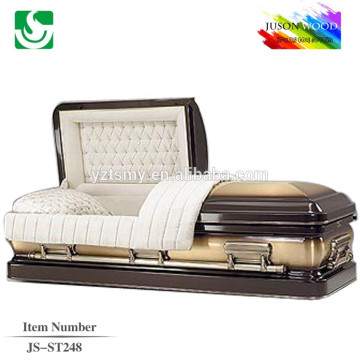 JS-ST248 good quality adult steel caskets factory